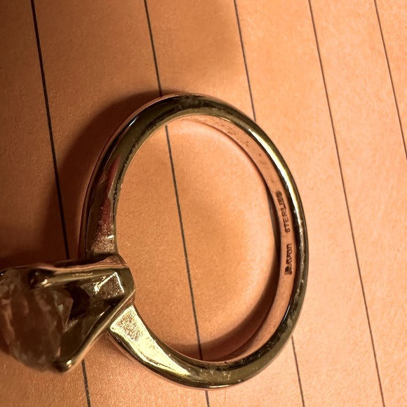 COPY - Set of 2 simulated sapphire/diamond rings with one solitaire cz ring. - Picture 4 of 7